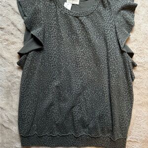 T.La Charcoal Leopard Print Blouse